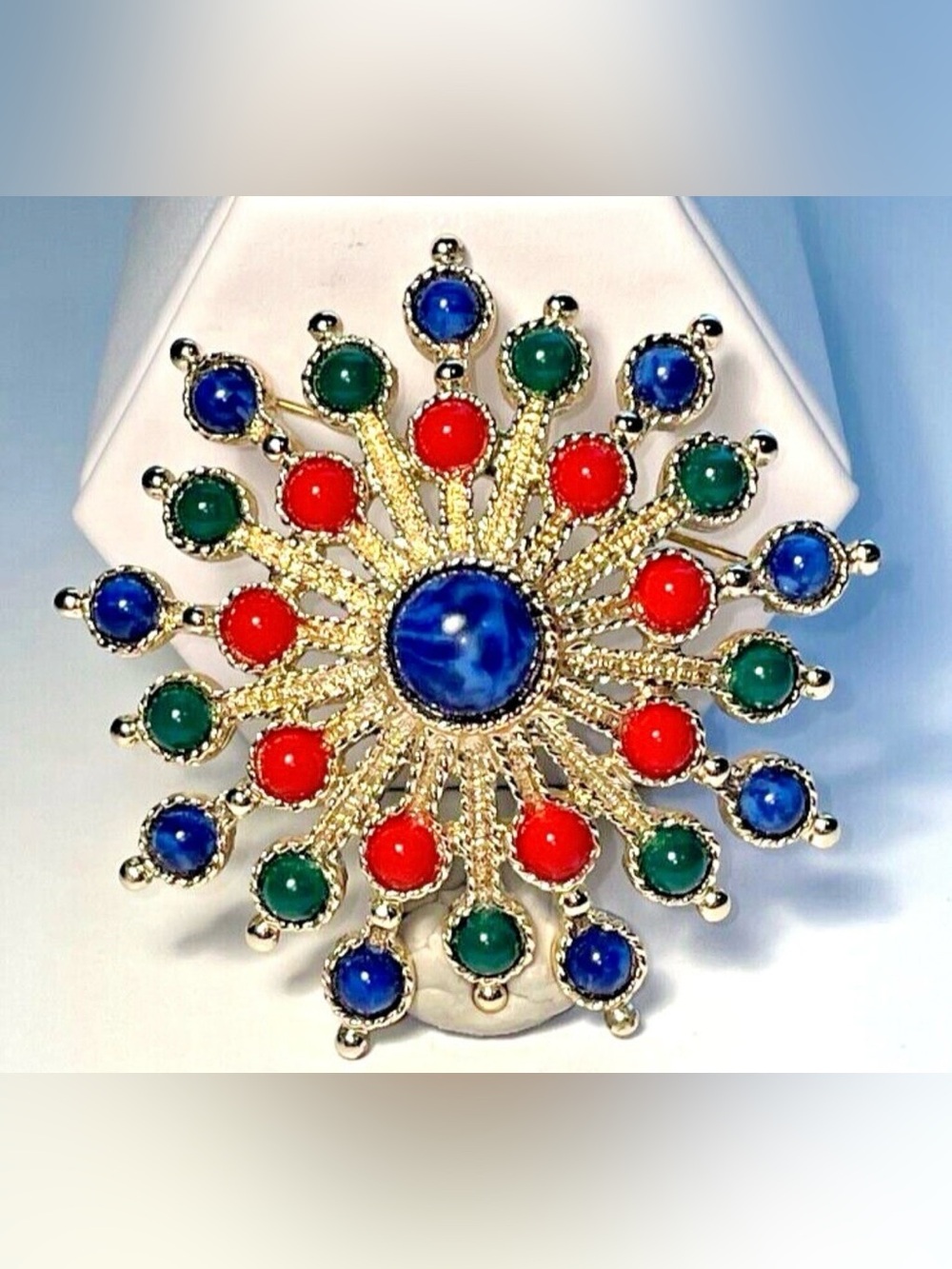 Vintage 1970 Sarah Coventry "Carnival" Starburst Brooch Pin 2.5” EUC